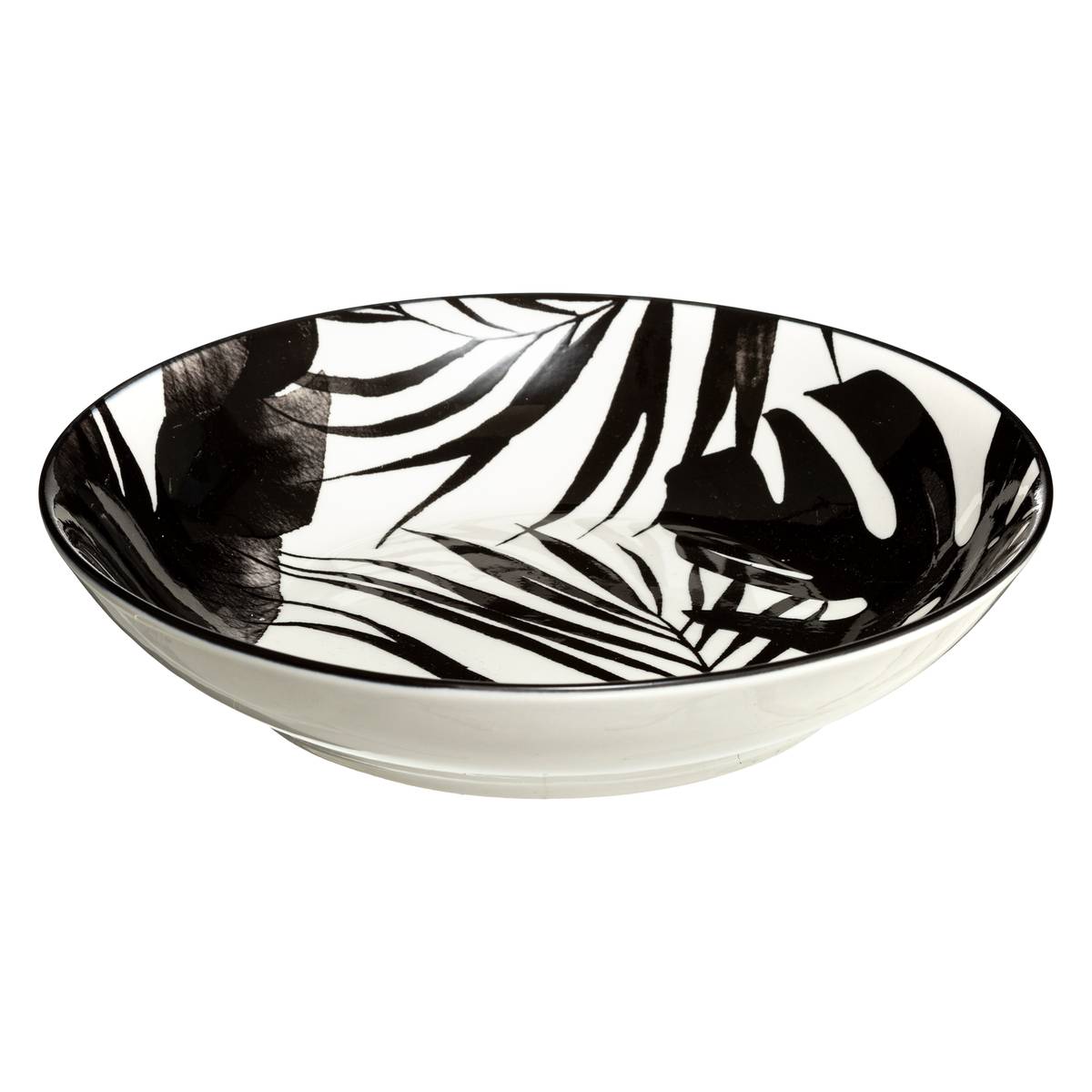 Set of 6 soup plates "Palme" D.20.2 cm, Black
