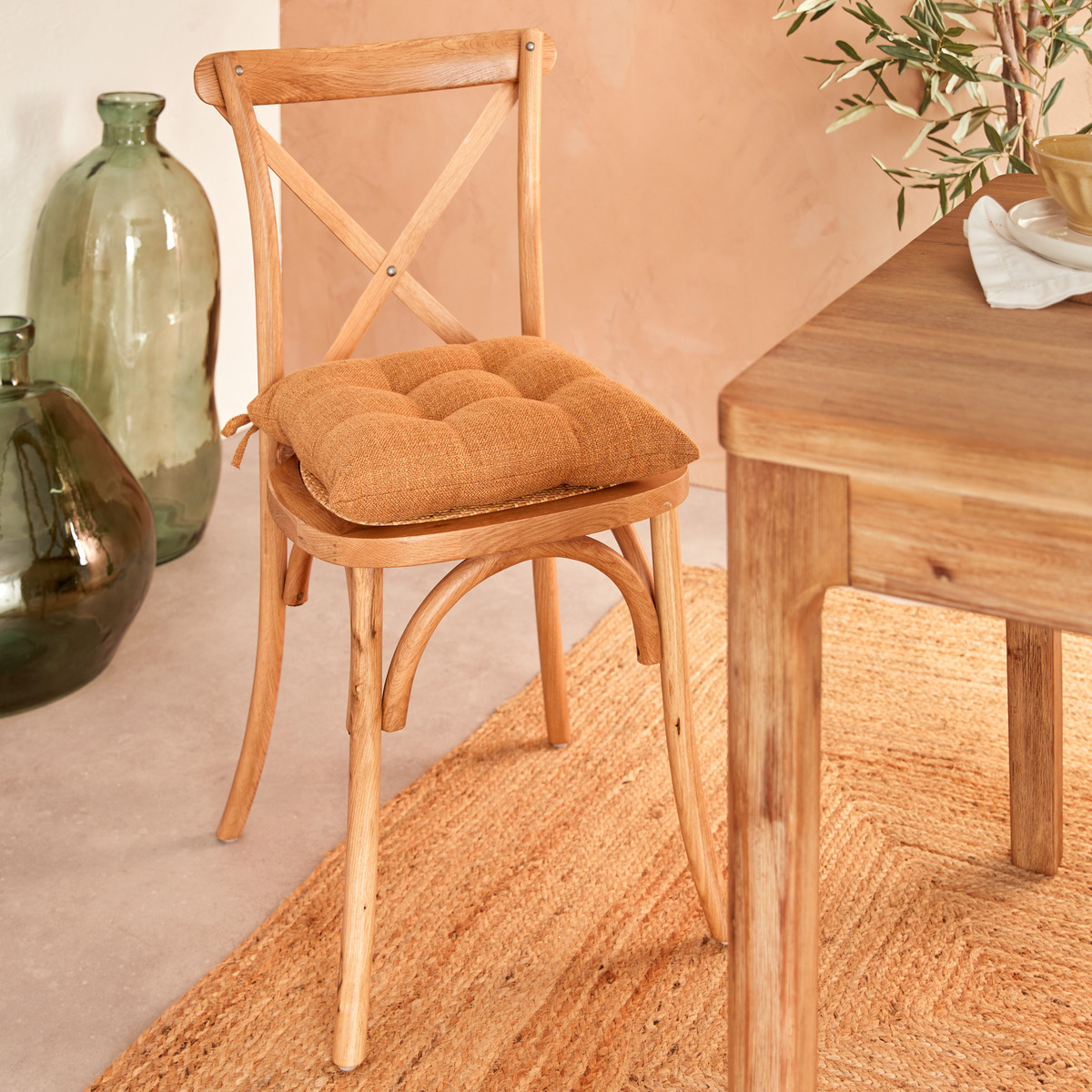 Chair cushion "Clem" Cinnamon, 38x38 cm