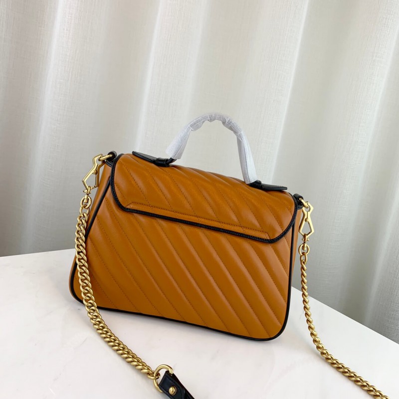 Replica Gucci Gg Marmont Small Top Handle Bag 498110 Cognac1:1High-quality replica
