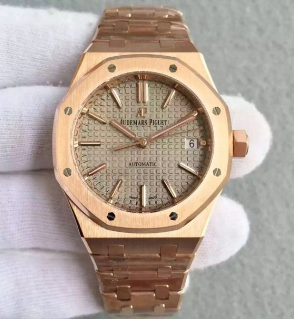 Replica Audemars Piguet JF Royal Oak 37mm 15450 RG Gray Dial RG Bracelet A3120 - Elite Watch Atelier