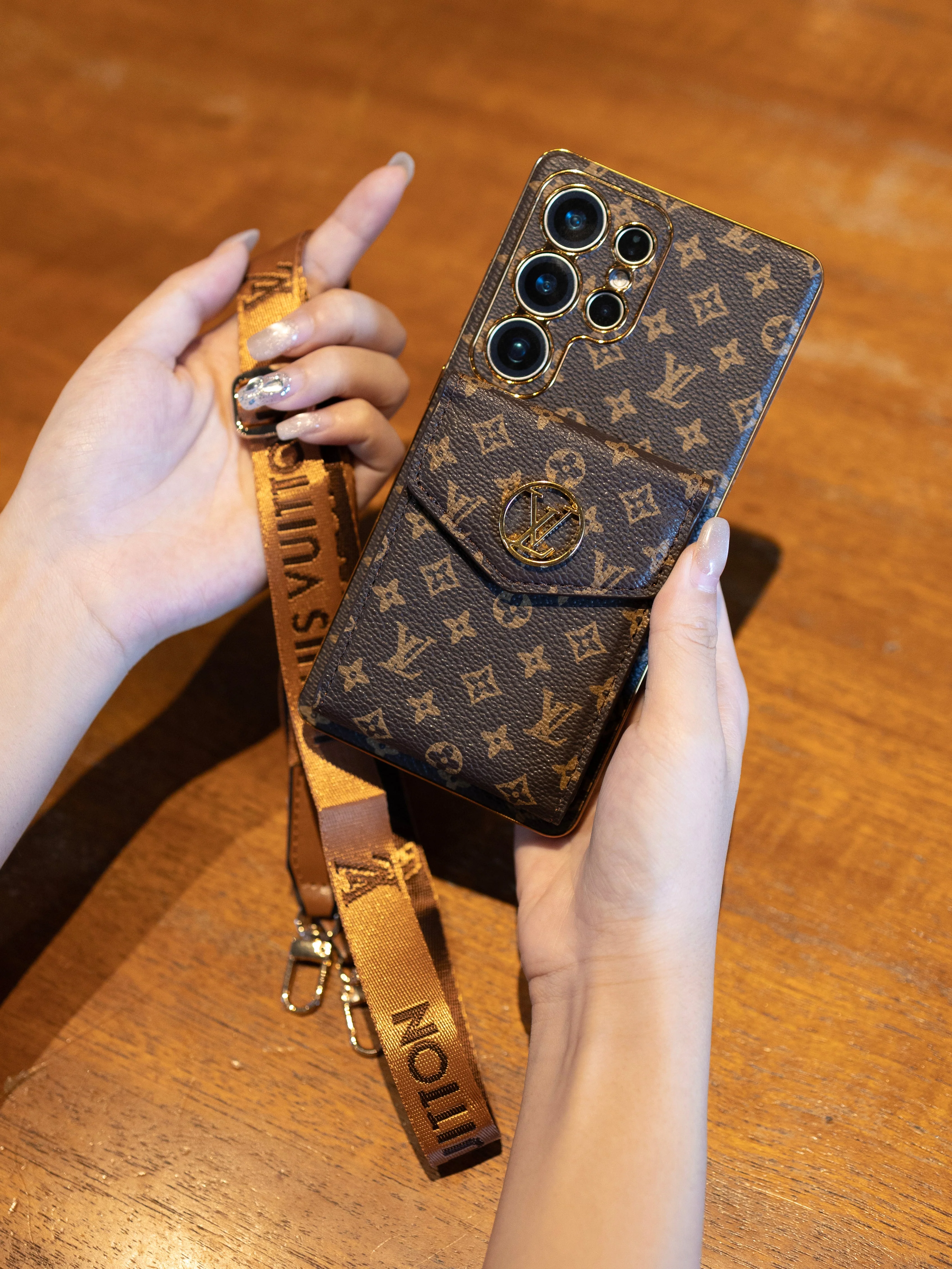 Advanced Leather Samsung Phone Case with Wallet and Strap.02 - Wholesale & Influencer