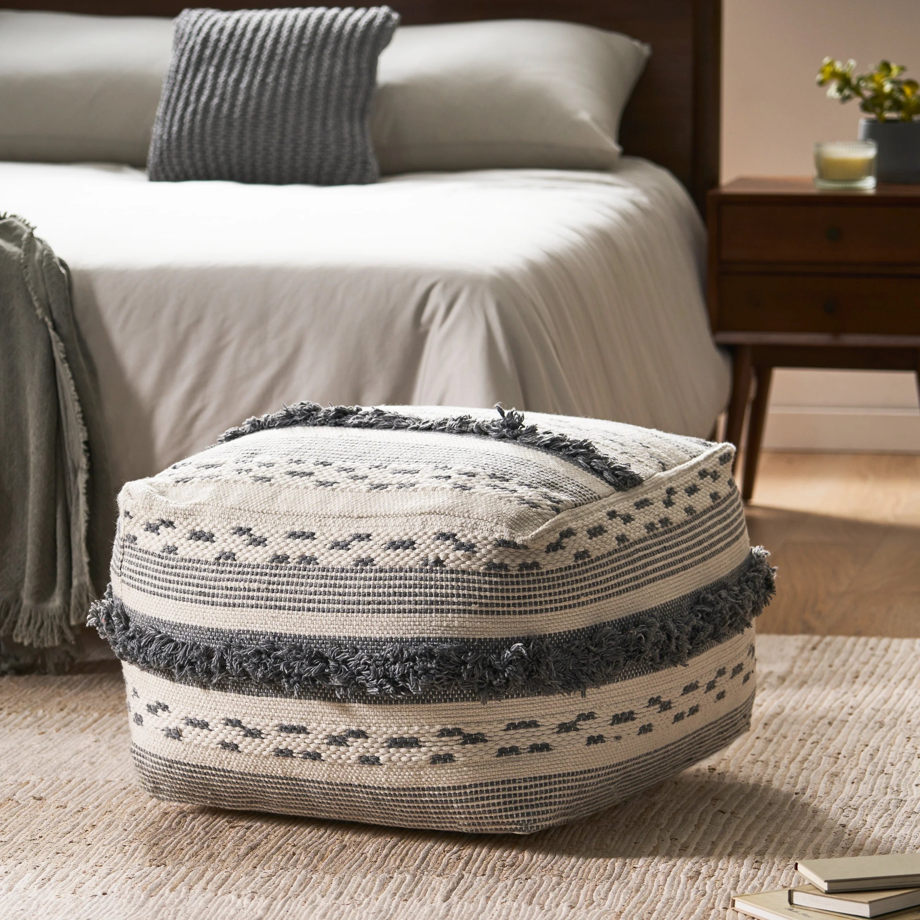 Laura Boho Cube Yarn Pouf