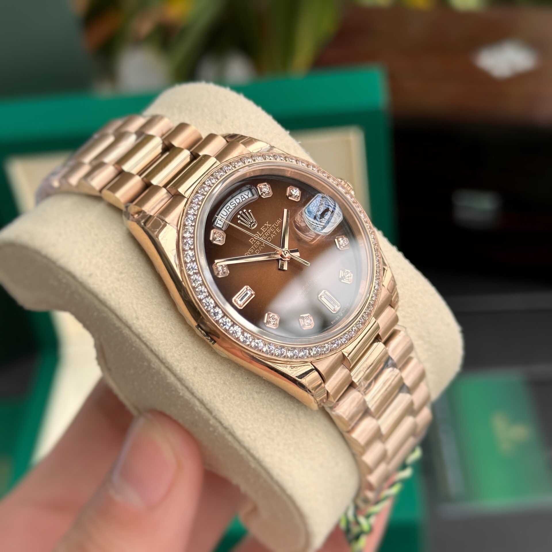 Rolex Day-Date Fake Watch Dial Chocolate EW Factory 36mm - Top club