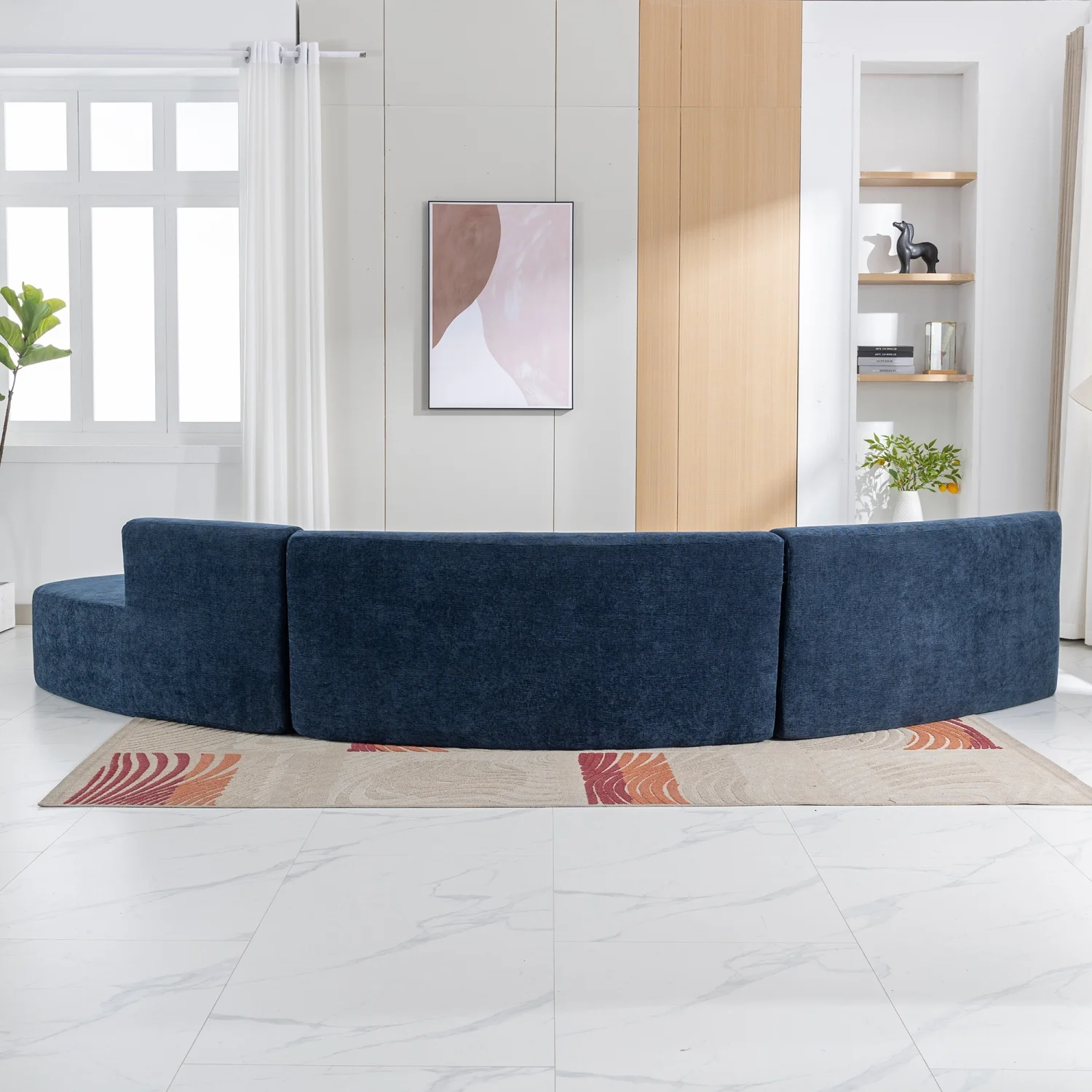 Harper & Bright Designs Modern Curved Floor Sofa Set, Modular Sectional Sponge Couch for Living Room, 2 PC Free Combination No Assembly Foam-Filled Sofa, Beige - Image 70