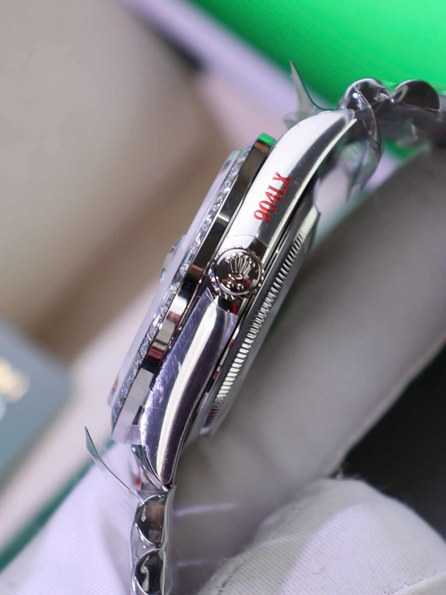 Rolex Day-Date Best Copies Watch Meteorite Wial Custom Diamonds Moissanite Baguette 40mm - Elite Watch Atelier