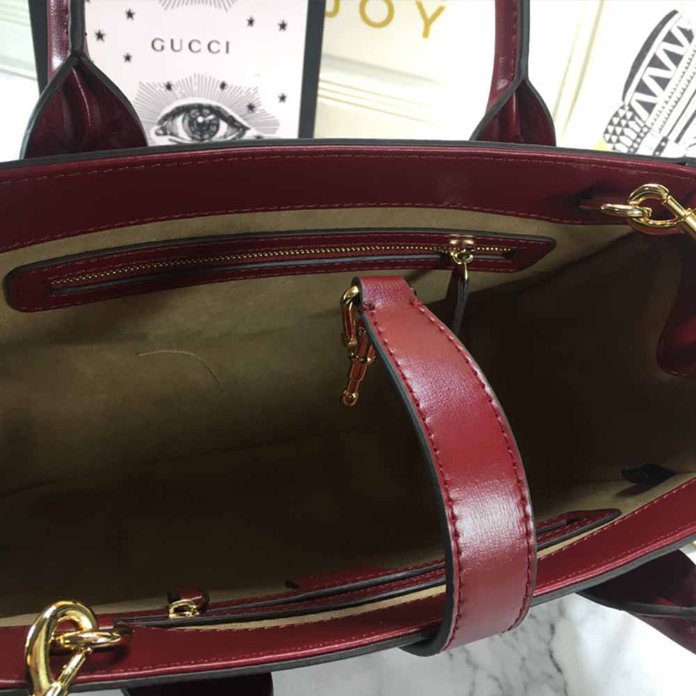 Replica Gucci Jackie 1961 Large Tote Bag 649015 Red/Black/Grey1:1High-quality replica