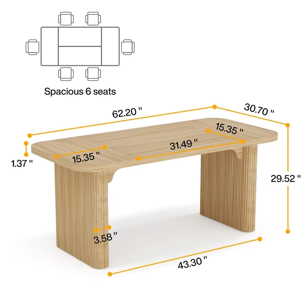 Tribesigns 63'' Computer Desk, Simple Rectangular Writing Table for Home Office Study Room Bedroom - Image 8