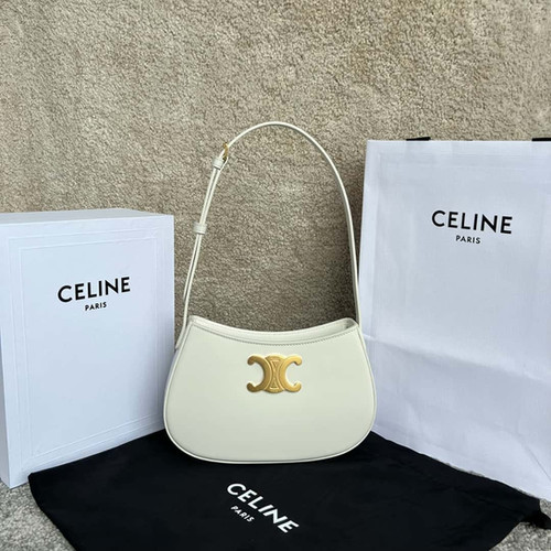 CELINE Tili Medium Cowhide Leather Handbag – Celine Inspired Designer Bag White
