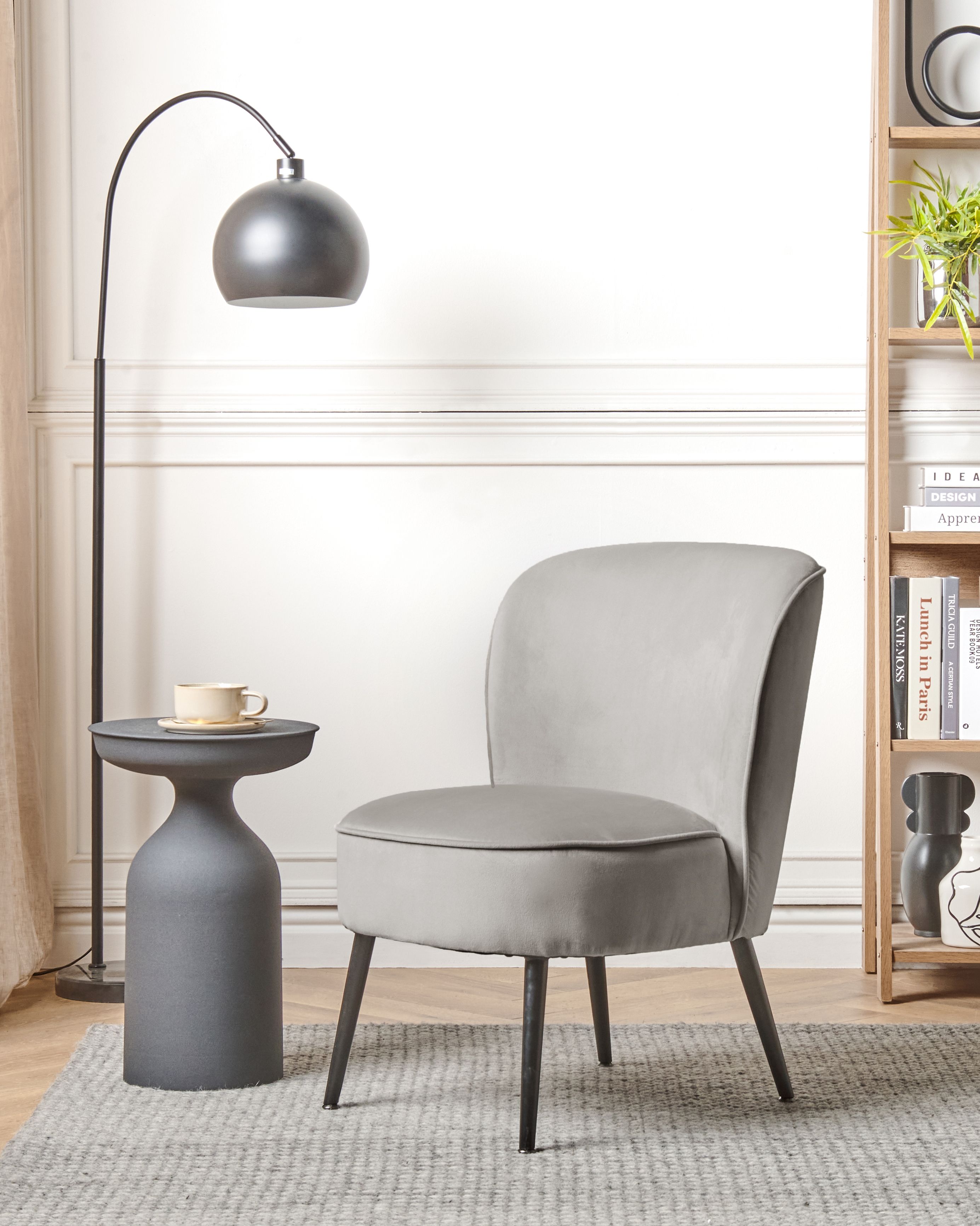 Armchair VOSS Velvet Light Grey