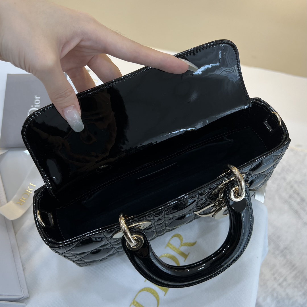 Dior Medium Lady D-Joy Bag Black For Women 8,7in/22cm1:1High-quality replica