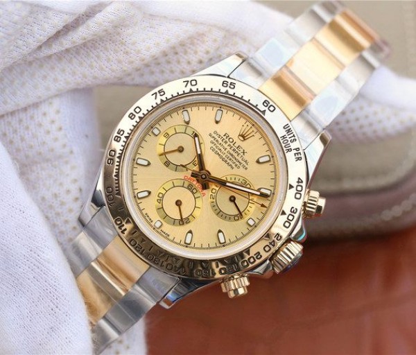 Replica Rolex Daytona 116523 Thick YG Wrapped YG Dial SS/YG Bracelet A7750 - Elite Watch Atelier