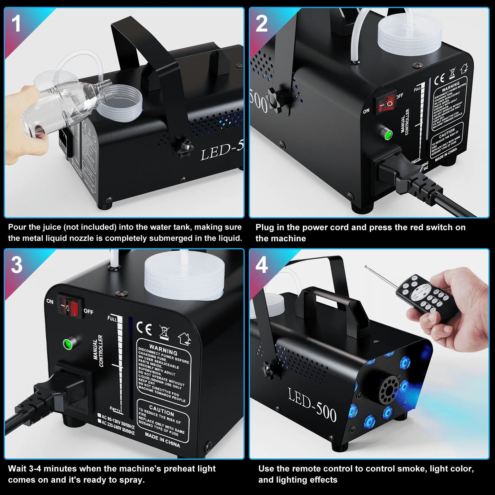 DIGITNOW Halloween Smoke Machine, Remote Controlled, 3 Stage LED Lights - Image 6 DIGITNOW Halloween Smoke Machine, Remote Controlled, 3 Stage LED Lights - Image 6