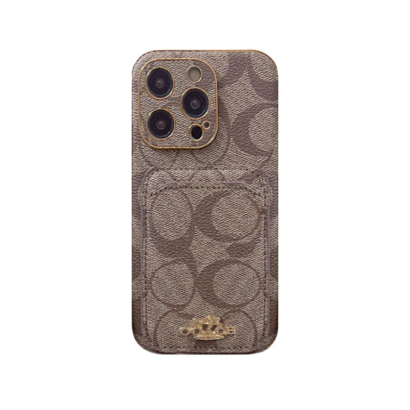 Coach iPhone Case With Card Holder Brown  -KB241651 - Wholesale & Influencer