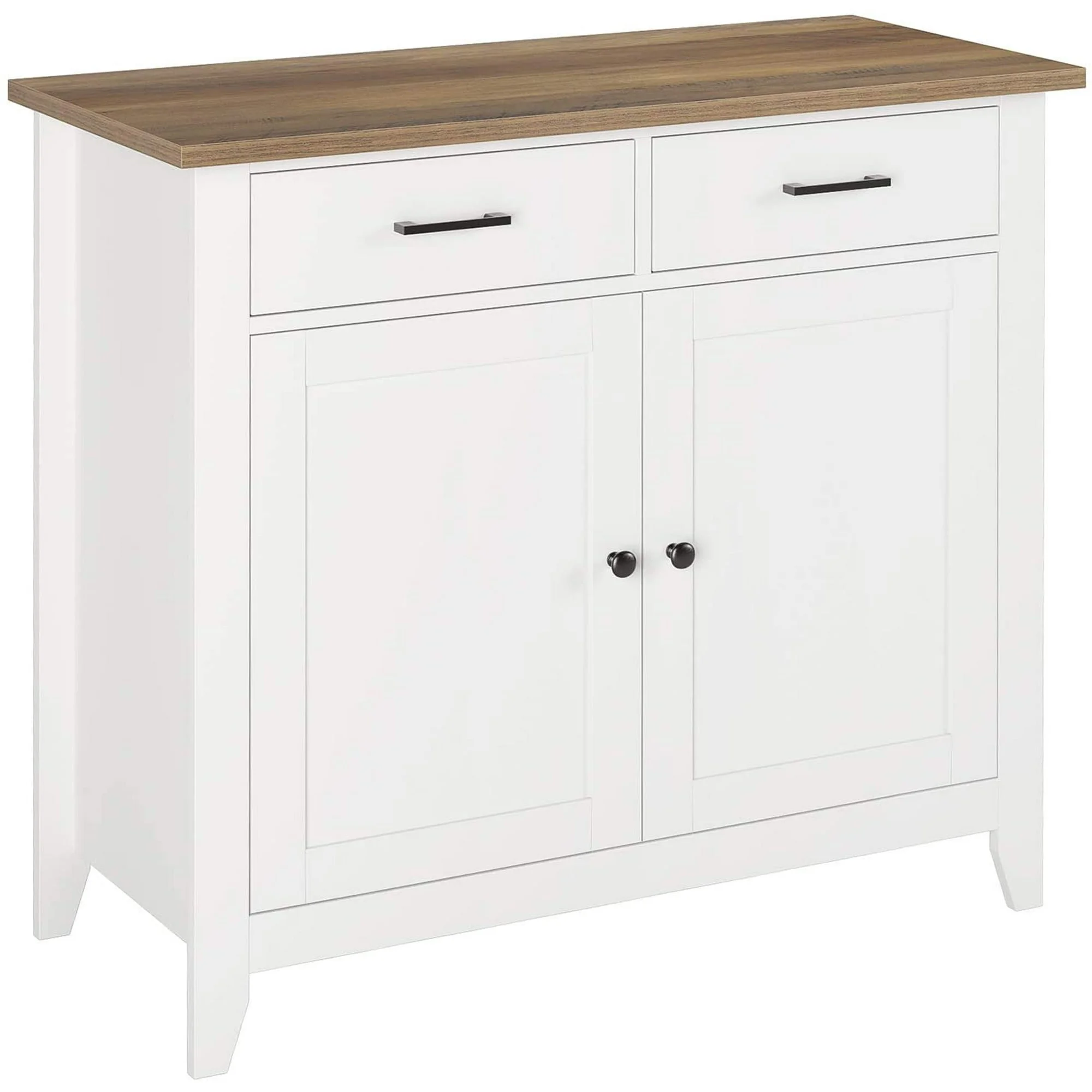 Homfa Entryway Cabinet, Kitchen Storage Cabinet, Farmhouse Buffet Sideboard with 2 Drawers and 2 Doors,Coffee Bar with Storage for Dining Room Living Room,White - Image 11