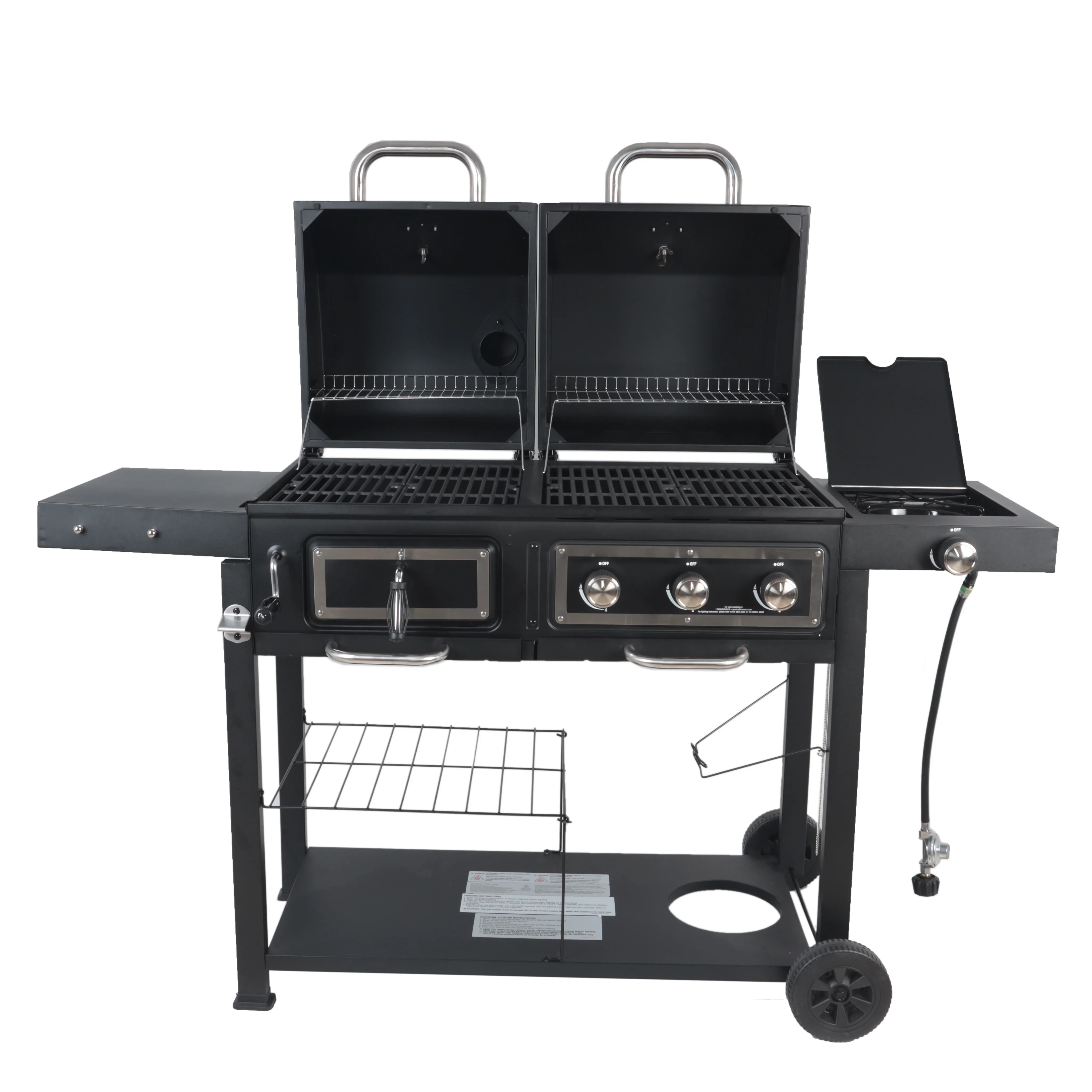 Dual Fuel Gas And Charcoal Combo Grill, Black With Stainless - GBC1793W - Image 11 Dual Fuel Gas And Charcoal Combo Grill, Black With Stainless - GBC1793W - Image 11