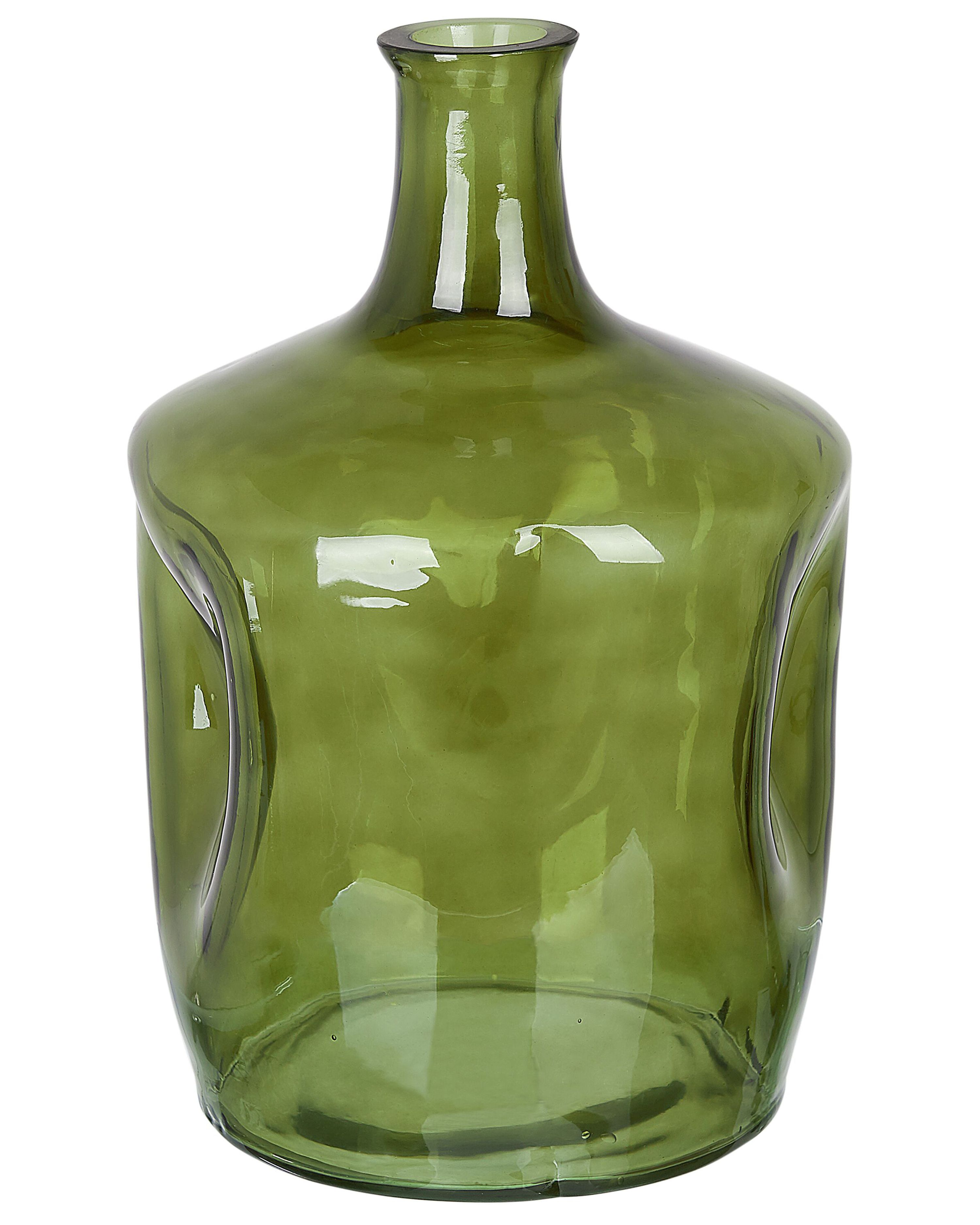 Flower Vase KERALA Glass 35 cm Olive Green
