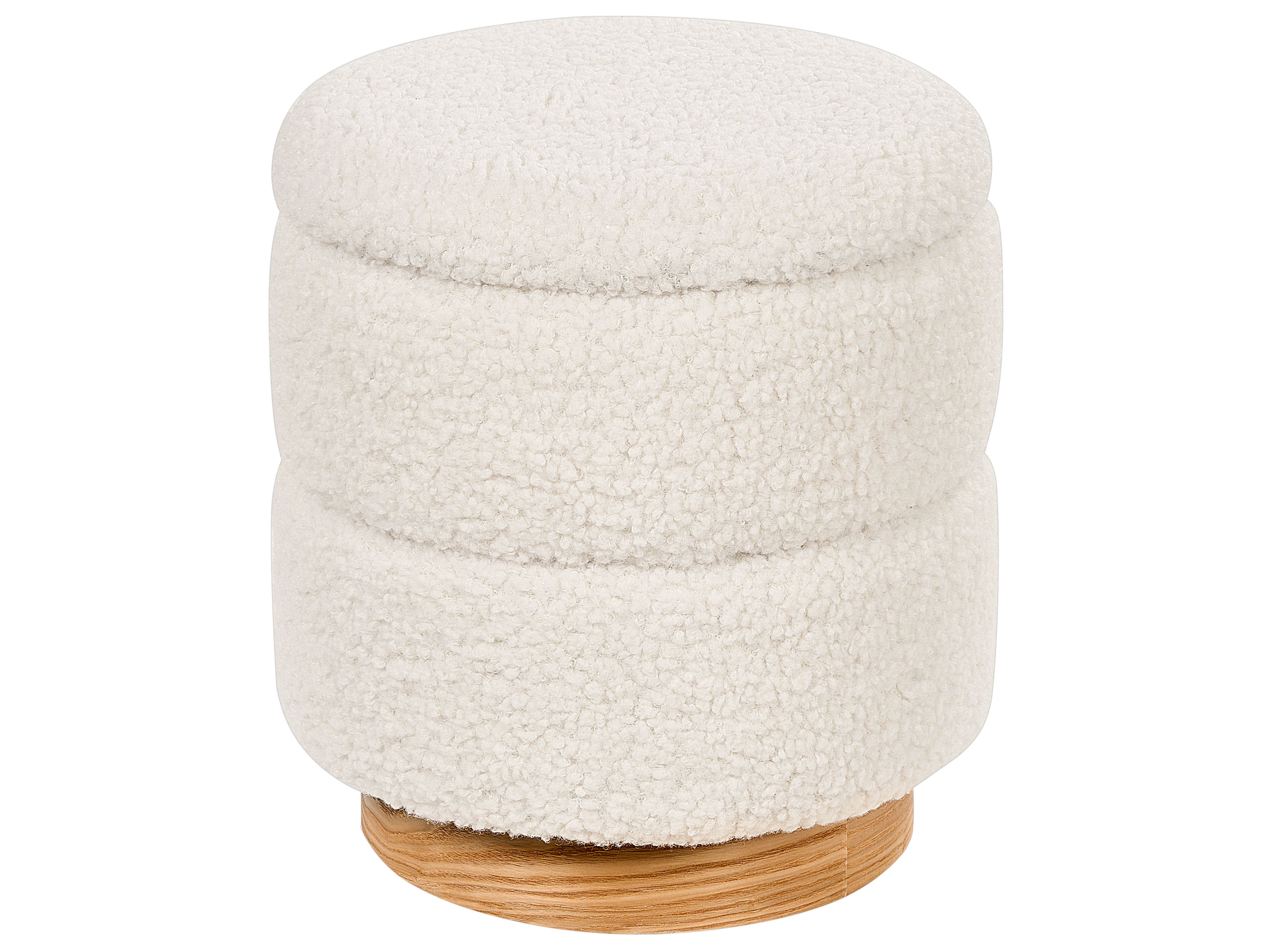 Storage Pouffe OGDEN Boucle White
