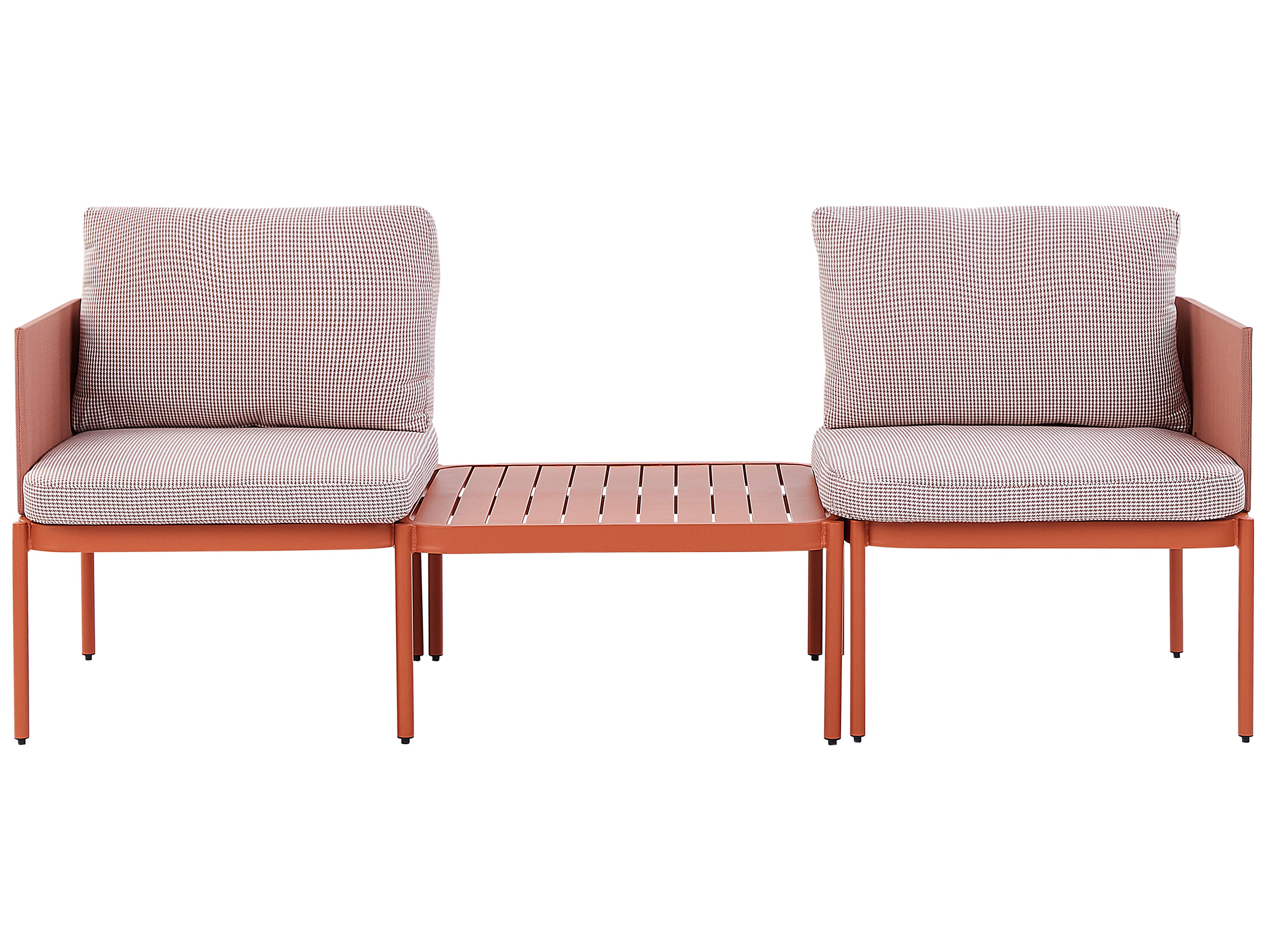 Garden Lounge Set with Table 2 Seater TERRACINA Metal Orange