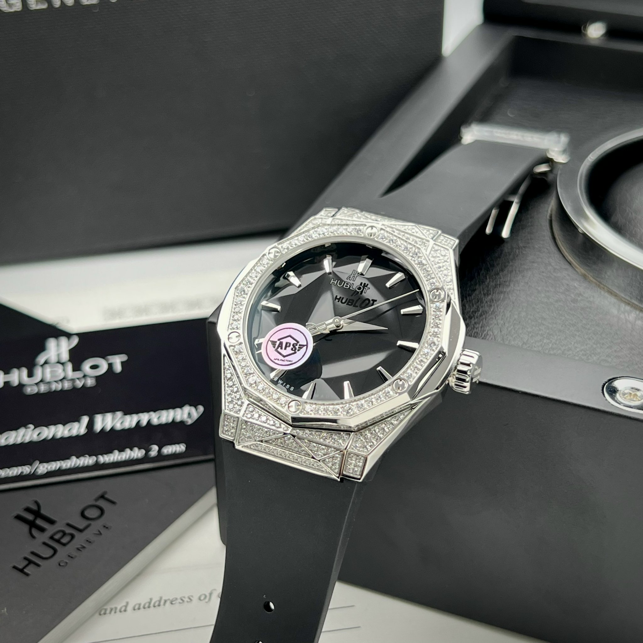Hublot Replica Watch Classic Fusion Orlinski Full Diamonds Titanium Rubber Strap APS 40mm - Elite Watch Atelier