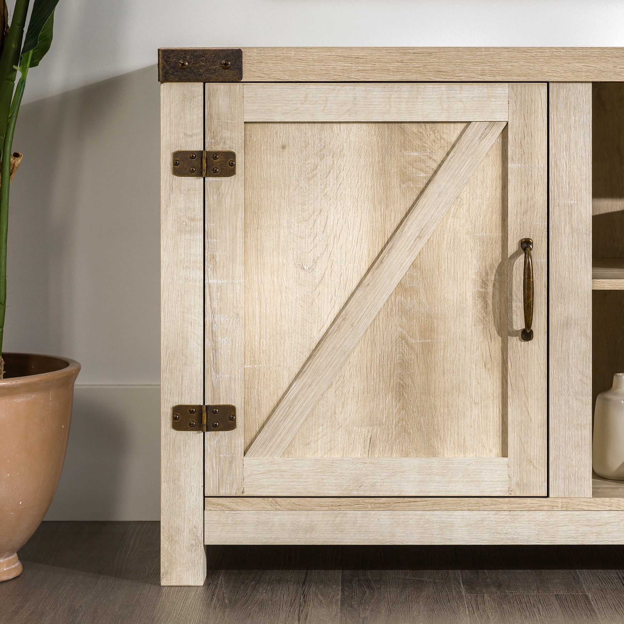 Walker Edison Modern Farmhouse Barn Door TV Stand for TVs up to 65", Grey Wash - Image 28