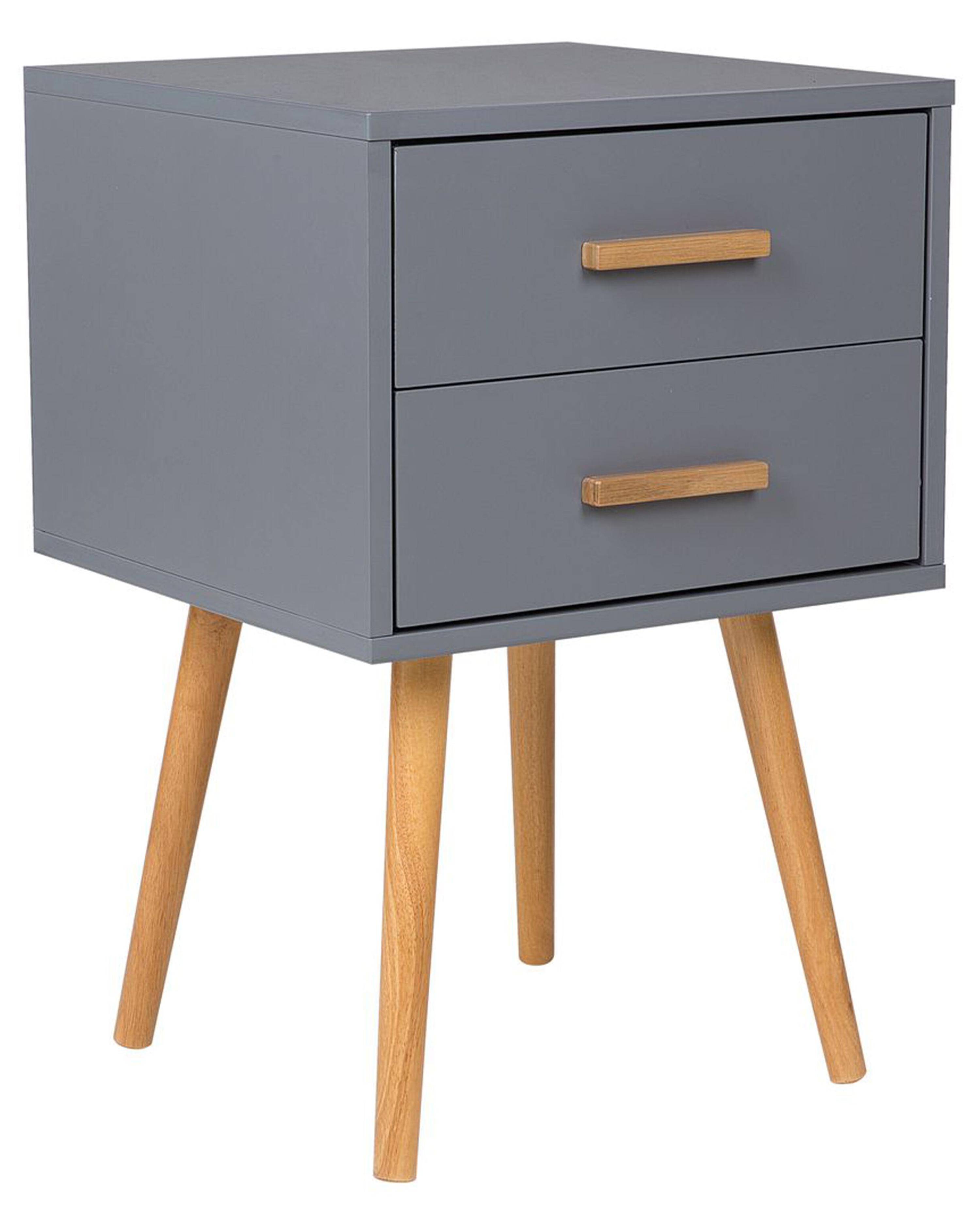 2 Drawer Bedside Table ALABAMA Grey
