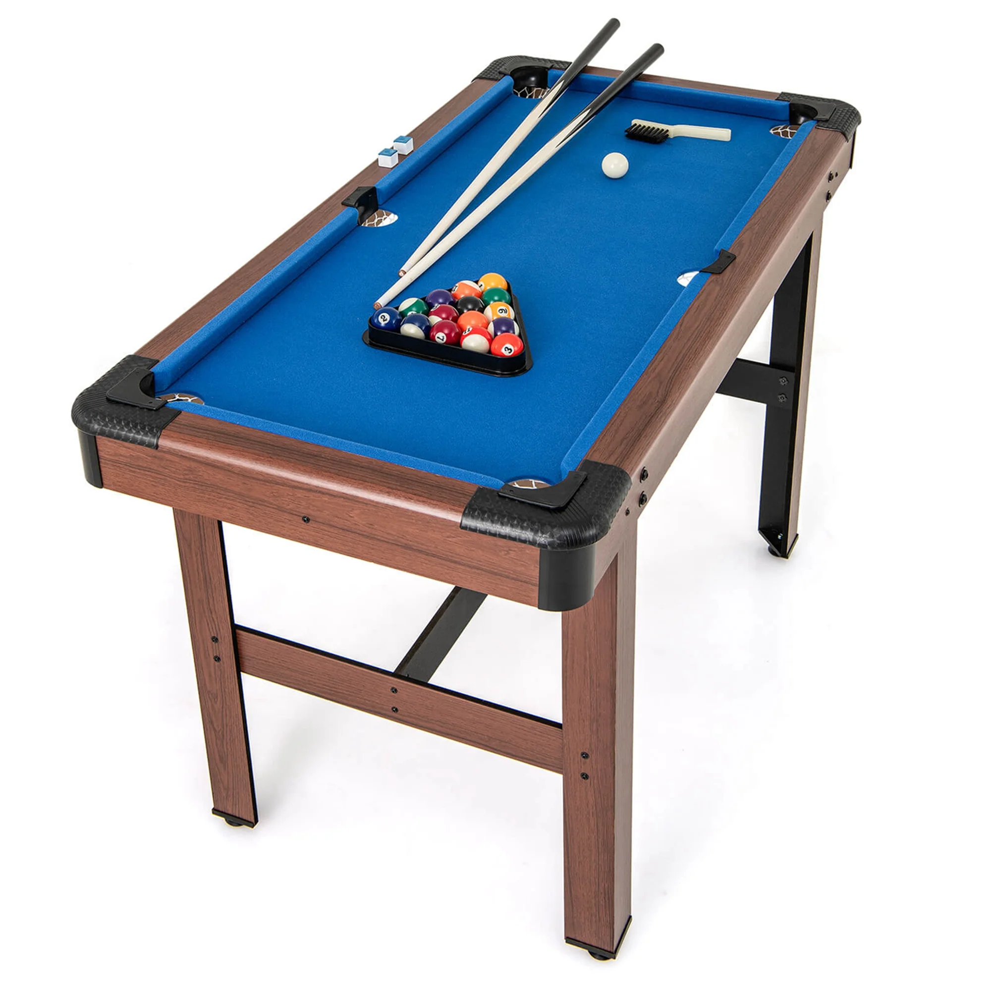 Costway 48" Pool Table for Kids & Adults with Full Set of Balls 2 Cue Sticks 2 Chalks Green - Image 19