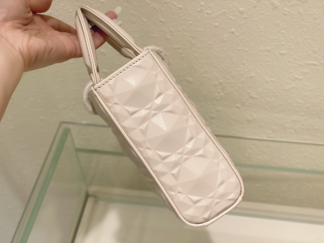 Medium Lady D-joy Bag White/Grey/Beige/Black For Women 10in/26cm M0540ONGE_M0301:1High-quality replica