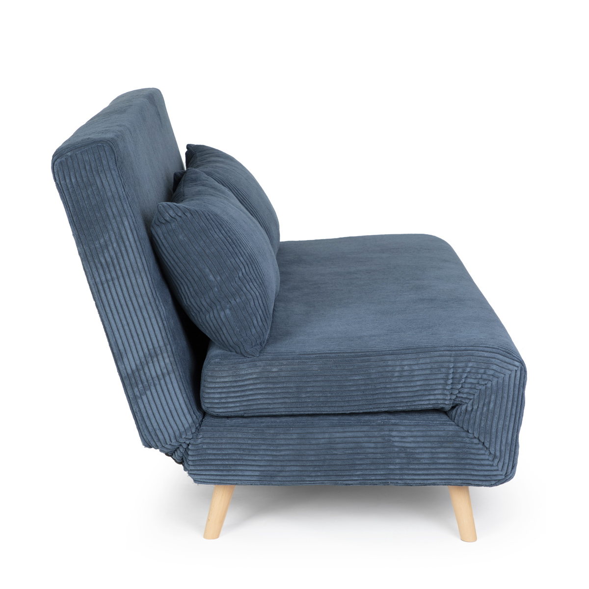 Sofa SOLACE 2-osobowa, z funkcją spania sztruksowa granatowa 140x91x84 cm