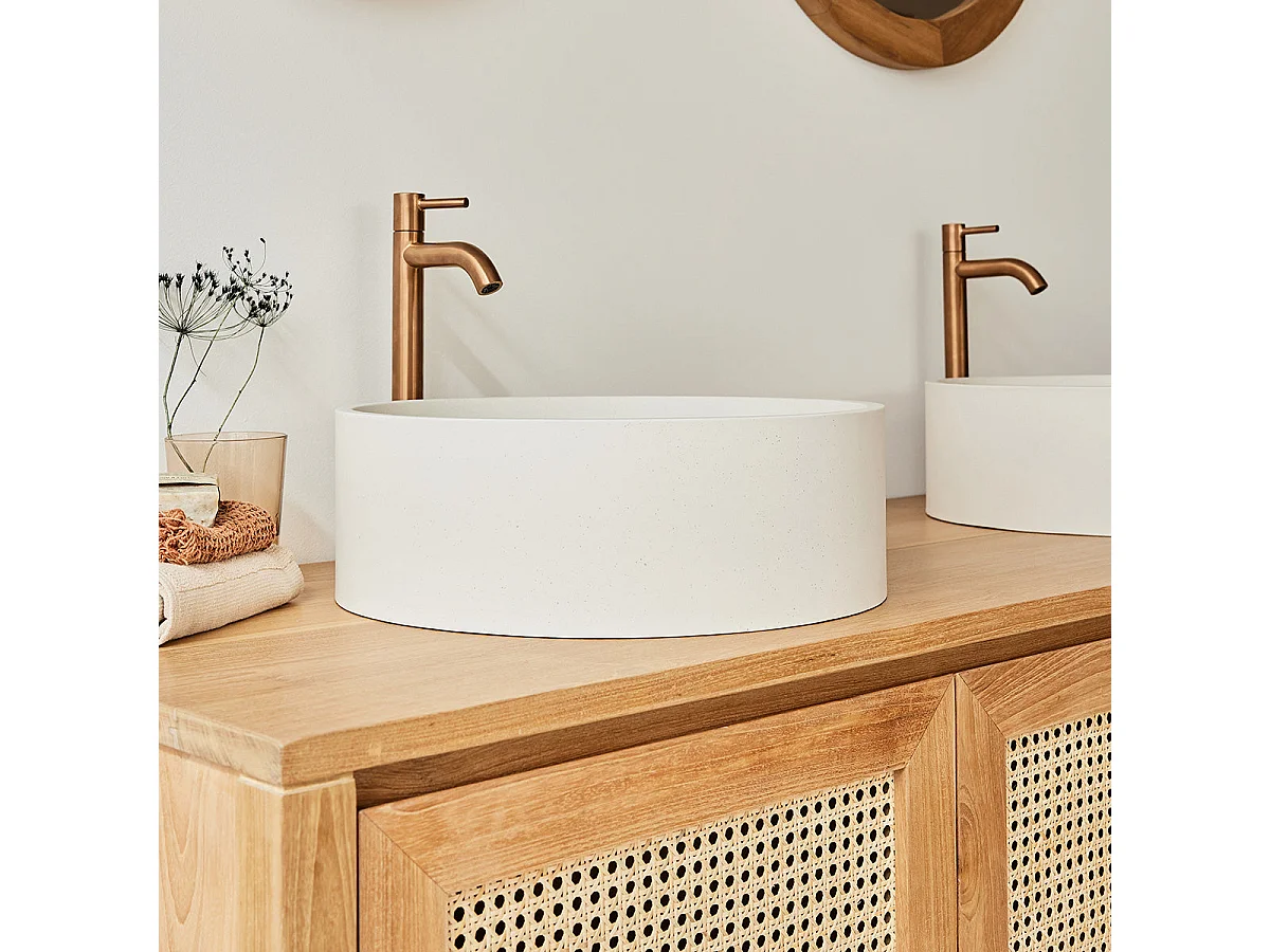 Vasque en béton beige 37 cm