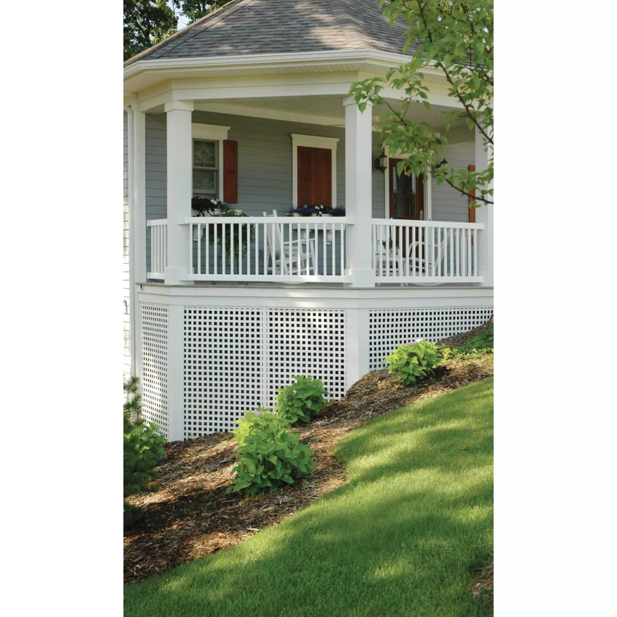 Deckorators 4 Ft. W x 8 Ft. L x 3/16 In. Thick White Vinyl Privacy Square Lattice Panel