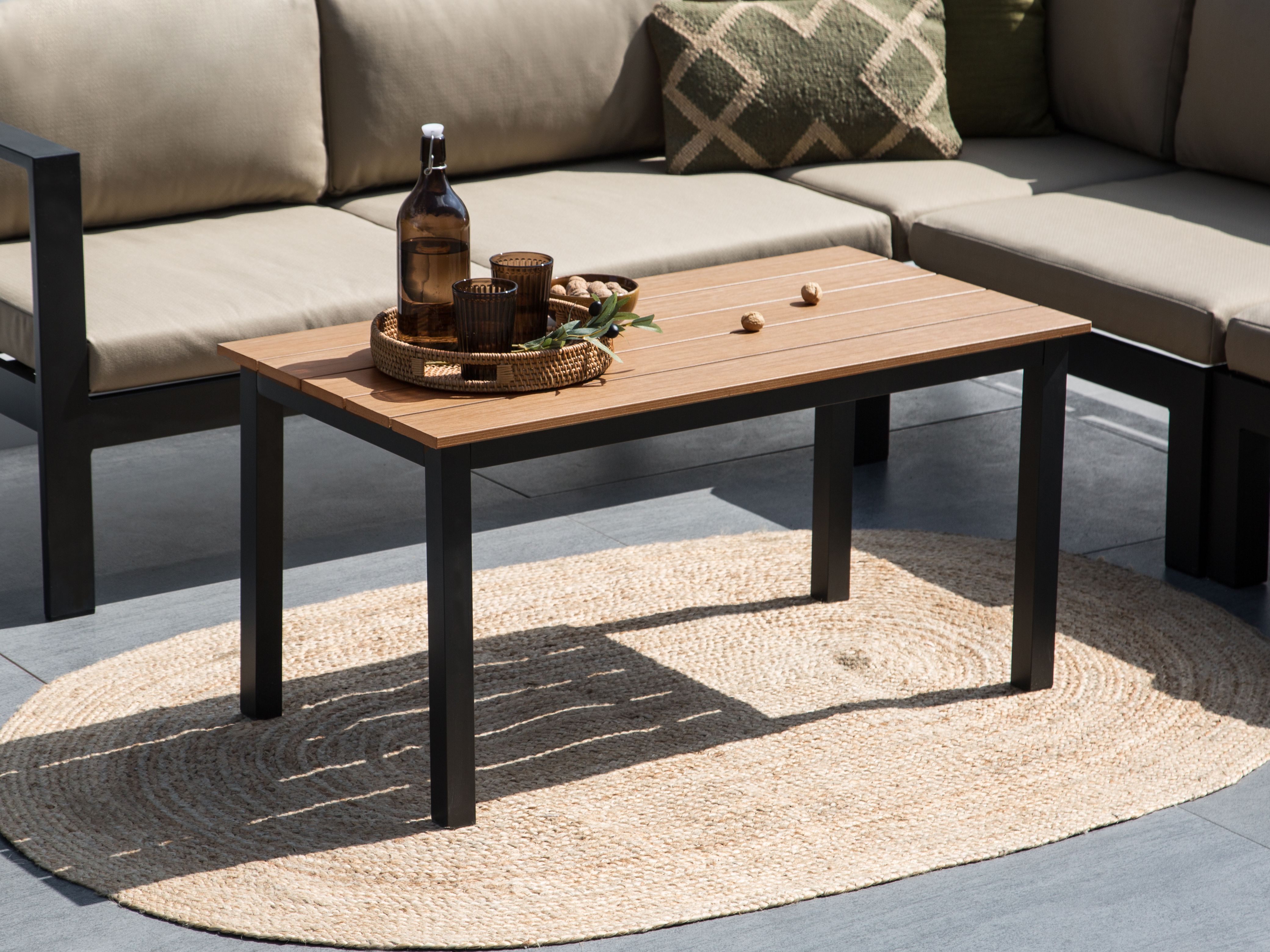 Garden Dining Table MESSINA 100 cm 52 cm Black