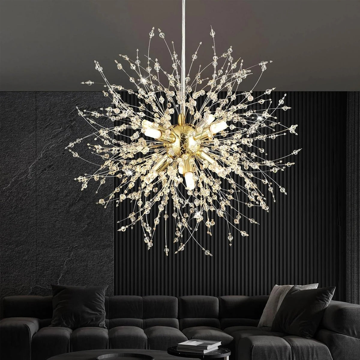 BloomLuxe – Paardenbloem Kristallen Kroonluchter in Elegant Design