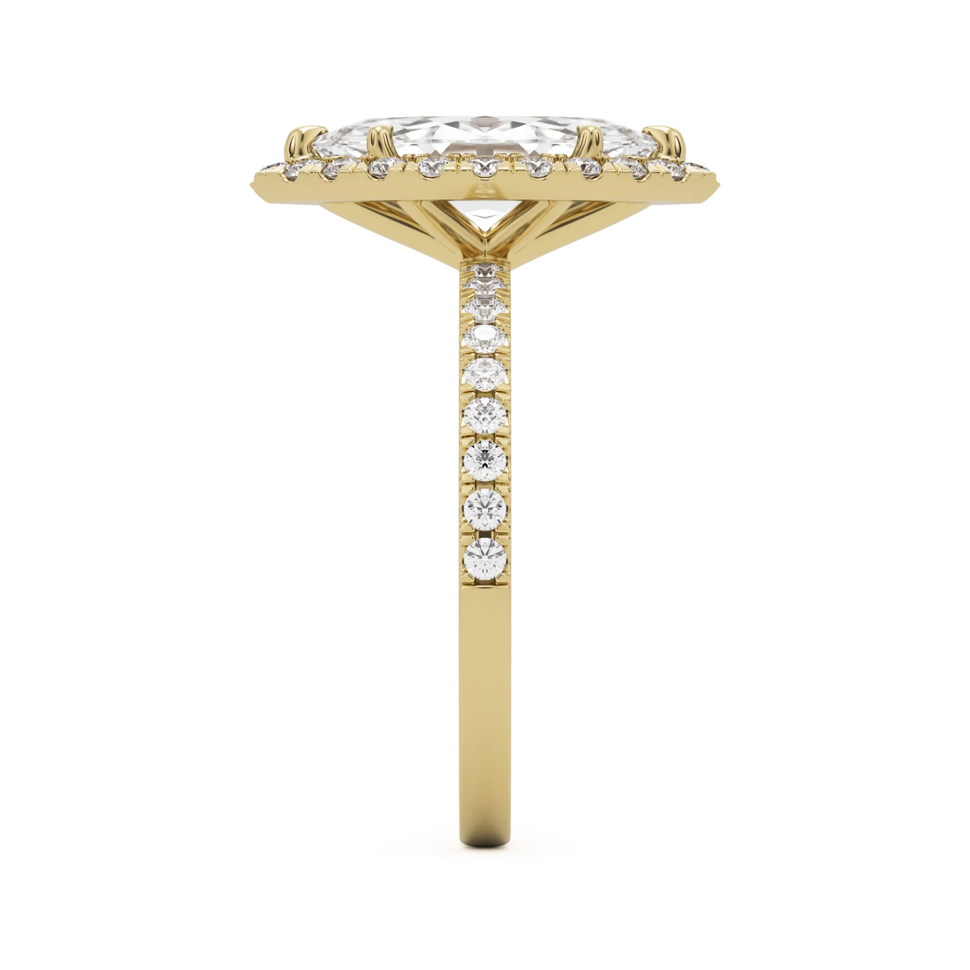 The Marquise Halo Pavé