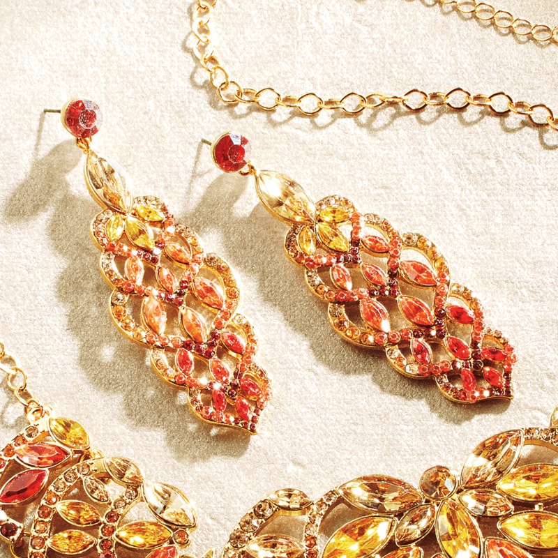 Faceted Ombré Crystal Dangle Earrings - MIDNIGHT VELVET CATALOG