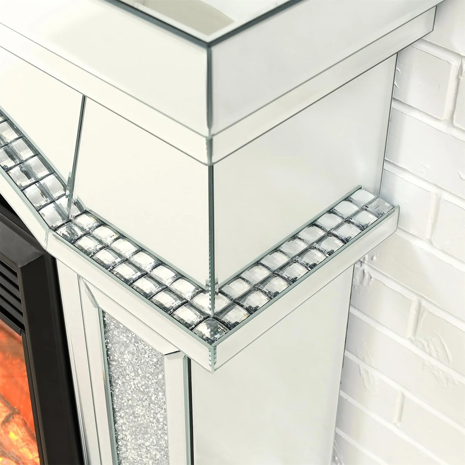 IKIFLY 47.24L x 41.33 H Mirrored Electric Fireplace - Image 23