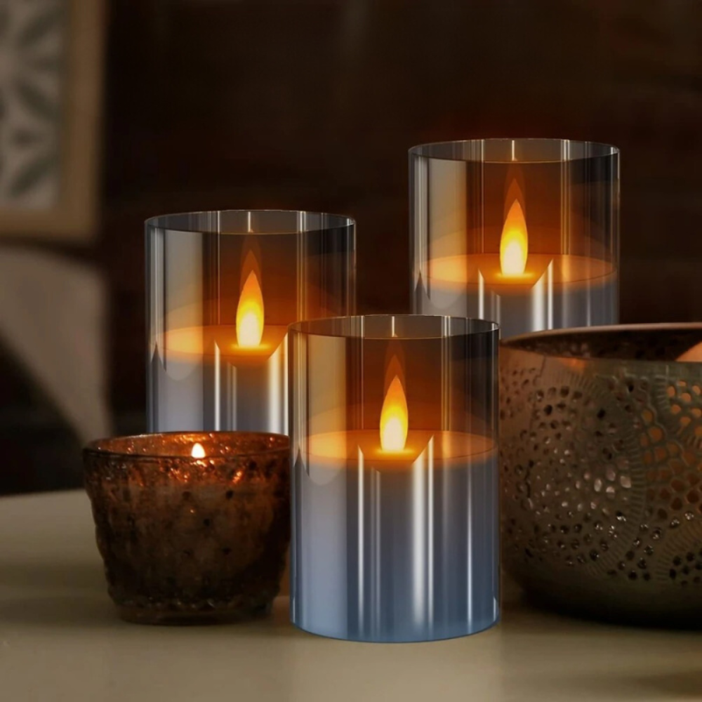 Vlamloze Kaarshouder Set met Afstandsbediening – Elegante LED Kandelaars voor Gezellige Sfeer en Veilig Gebruik