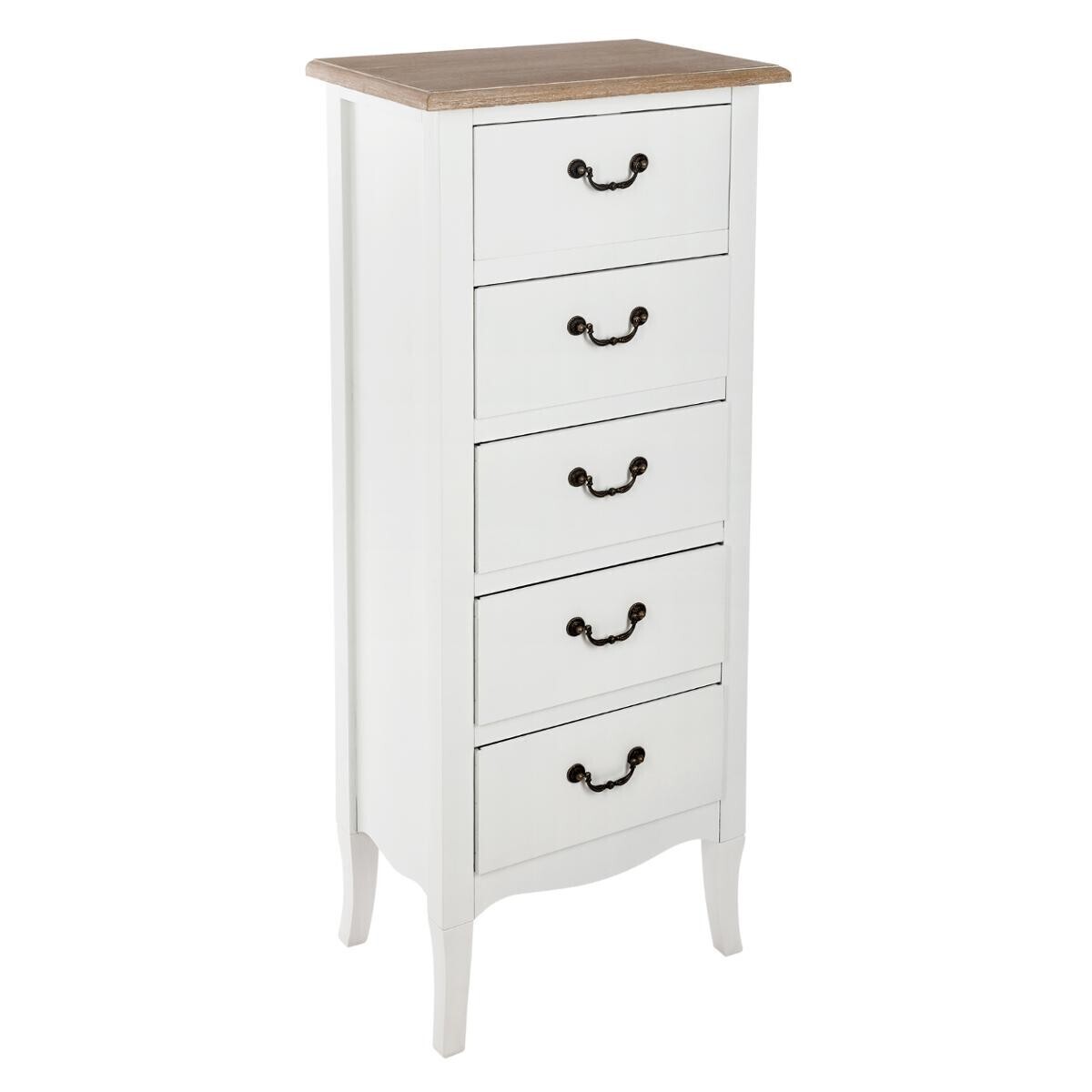 Chest of drawers "Chrysa" White, 5 drawers
