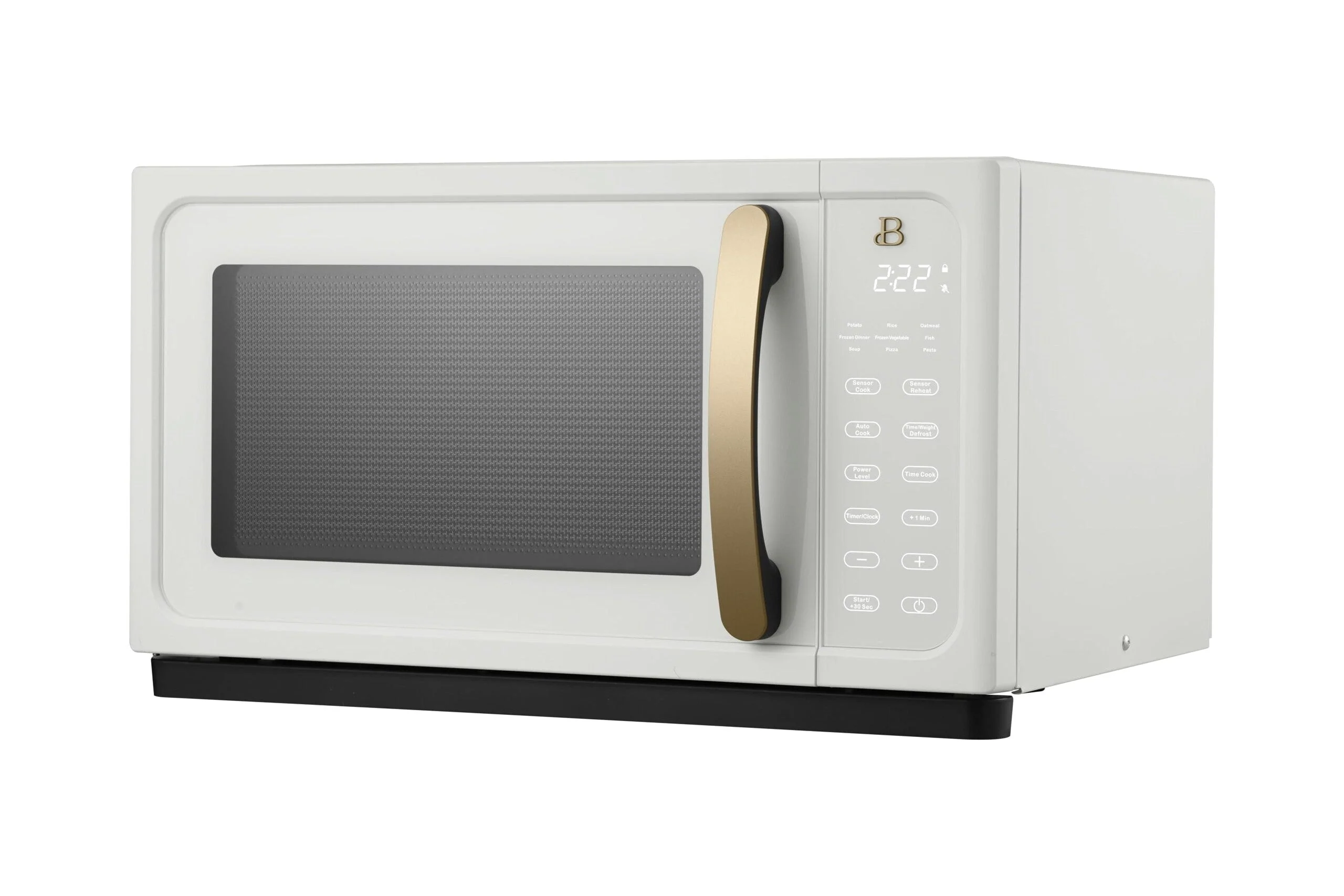 Beautiful 1.1 Cu ft 1000W Sensor Microwave Oven, White Icing