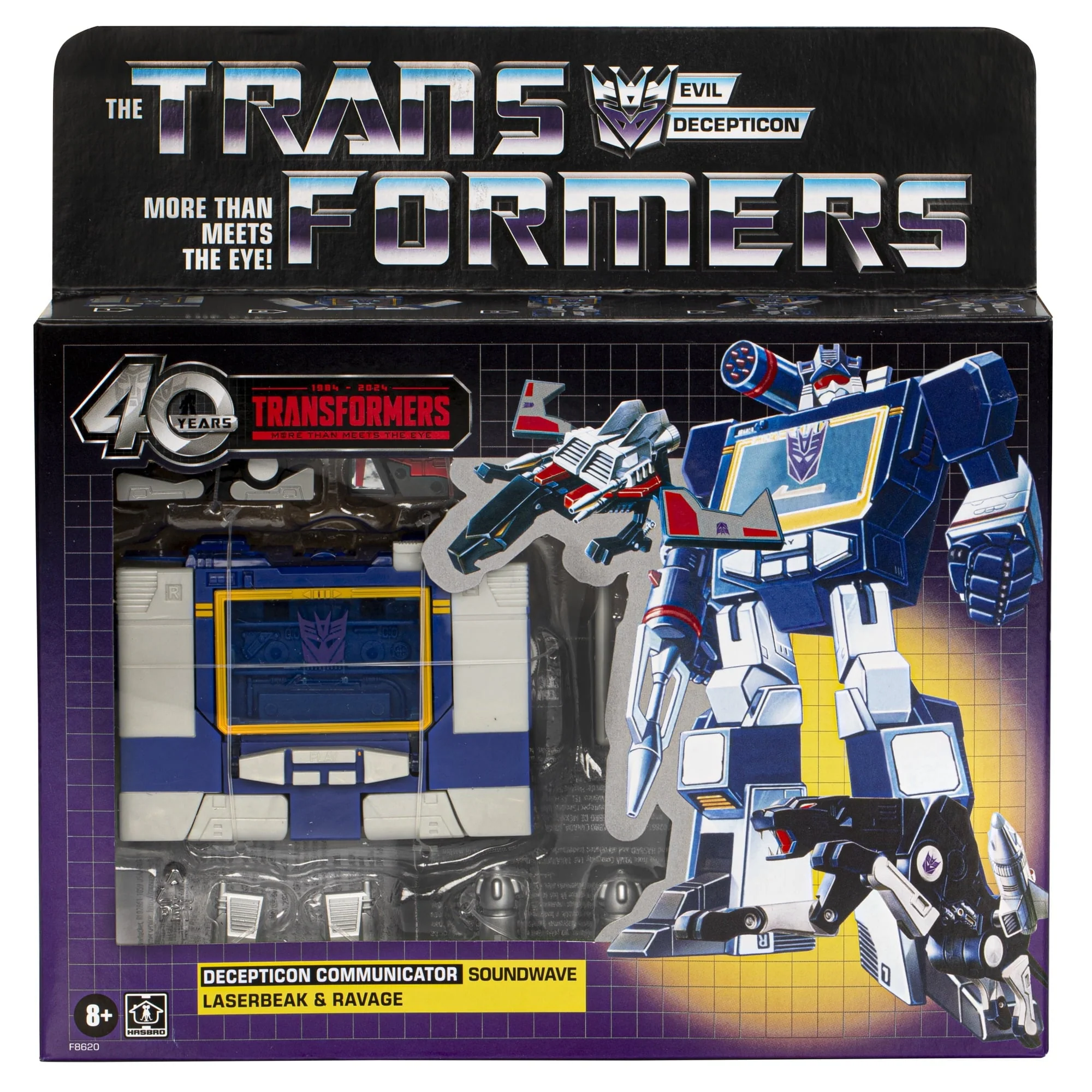 Transformers Toys Retro 40th Anniversary Soundwave, Laserbeak, & Ravage Action Figures - Image 4