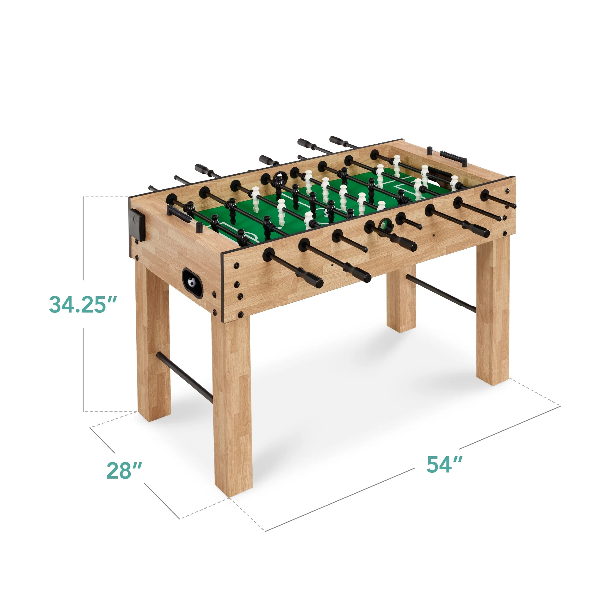 Best Choice Products Large 54in Full-Size Foosball Table for Home, Game Room w/ 2 Balls, 2 Cup Holders - Natural - Image 12