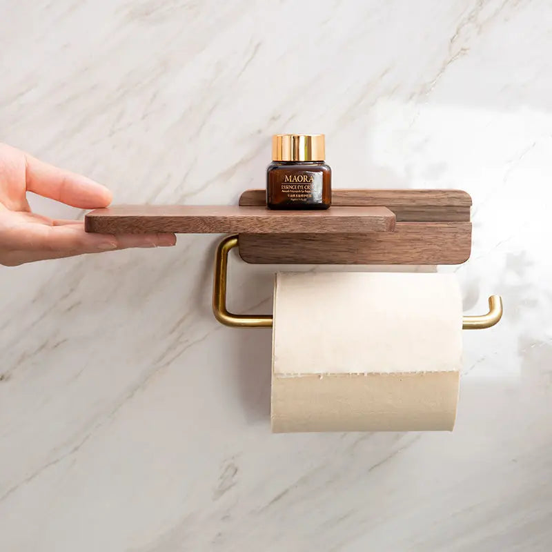 DecoRoll | Stijlvolle Rollenhouder met Houten Plankje