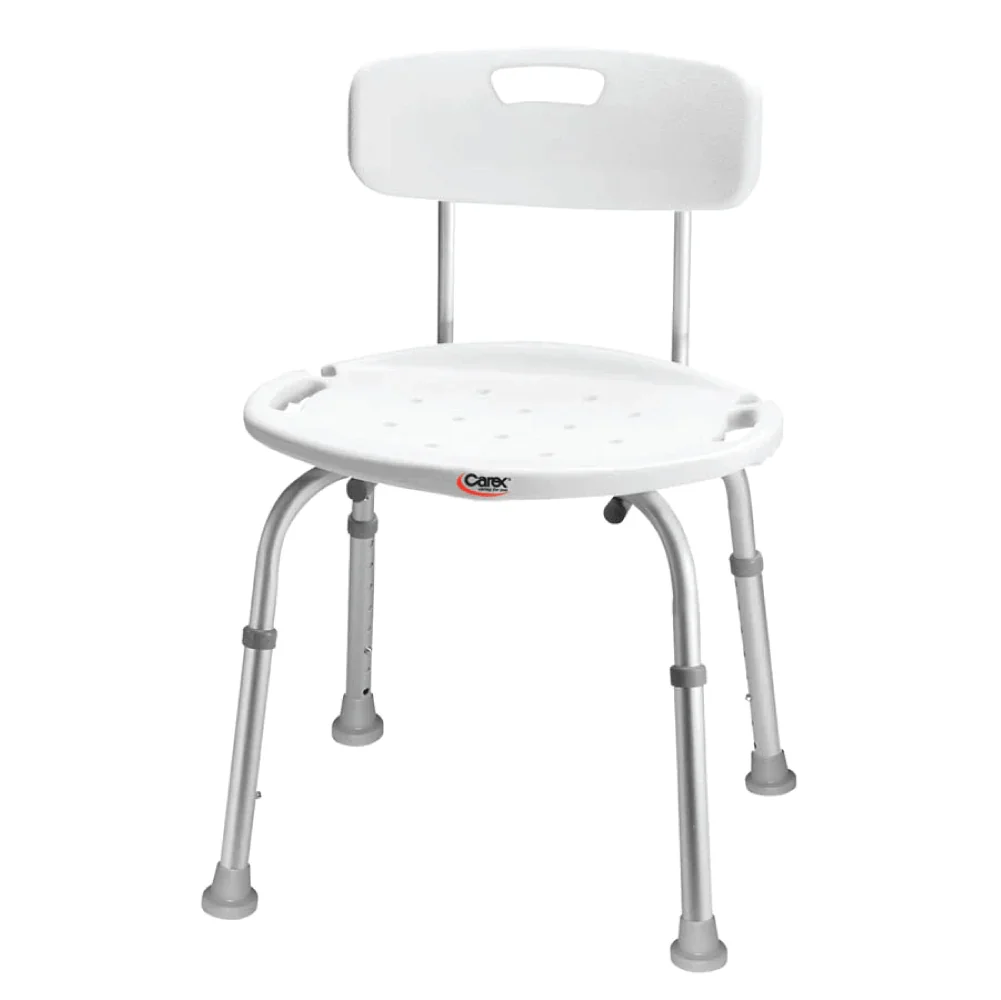 CAREX ADJUSTABLE BATH & SHOWER SEAT WITH BACK - Abilene Artificial Limb