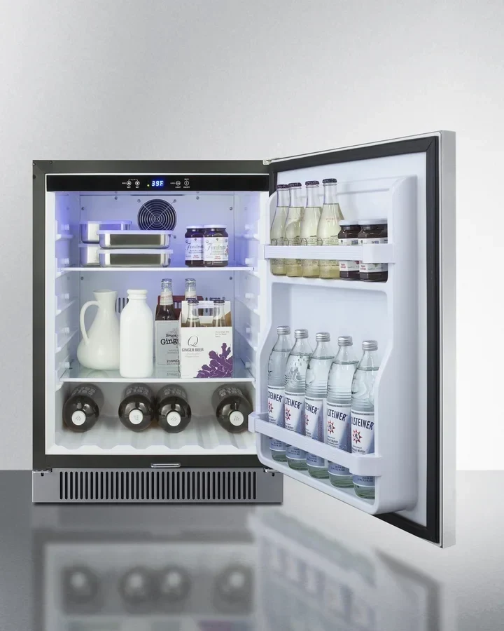 Built-In Outdoor All-Refrigerator, 24 in Wide, Stainless Steel, LHD