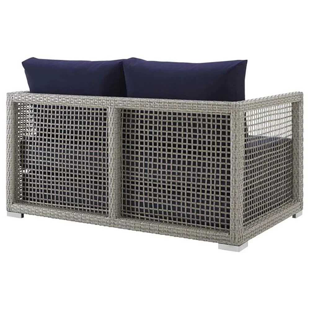 Afuera Living Wicker Patio Loveseat, Gray - 52in W x 32in D - Image 13 Afuera Living Wicker Patio Loveseat, Gray - 52in W x 32in D - Image 13