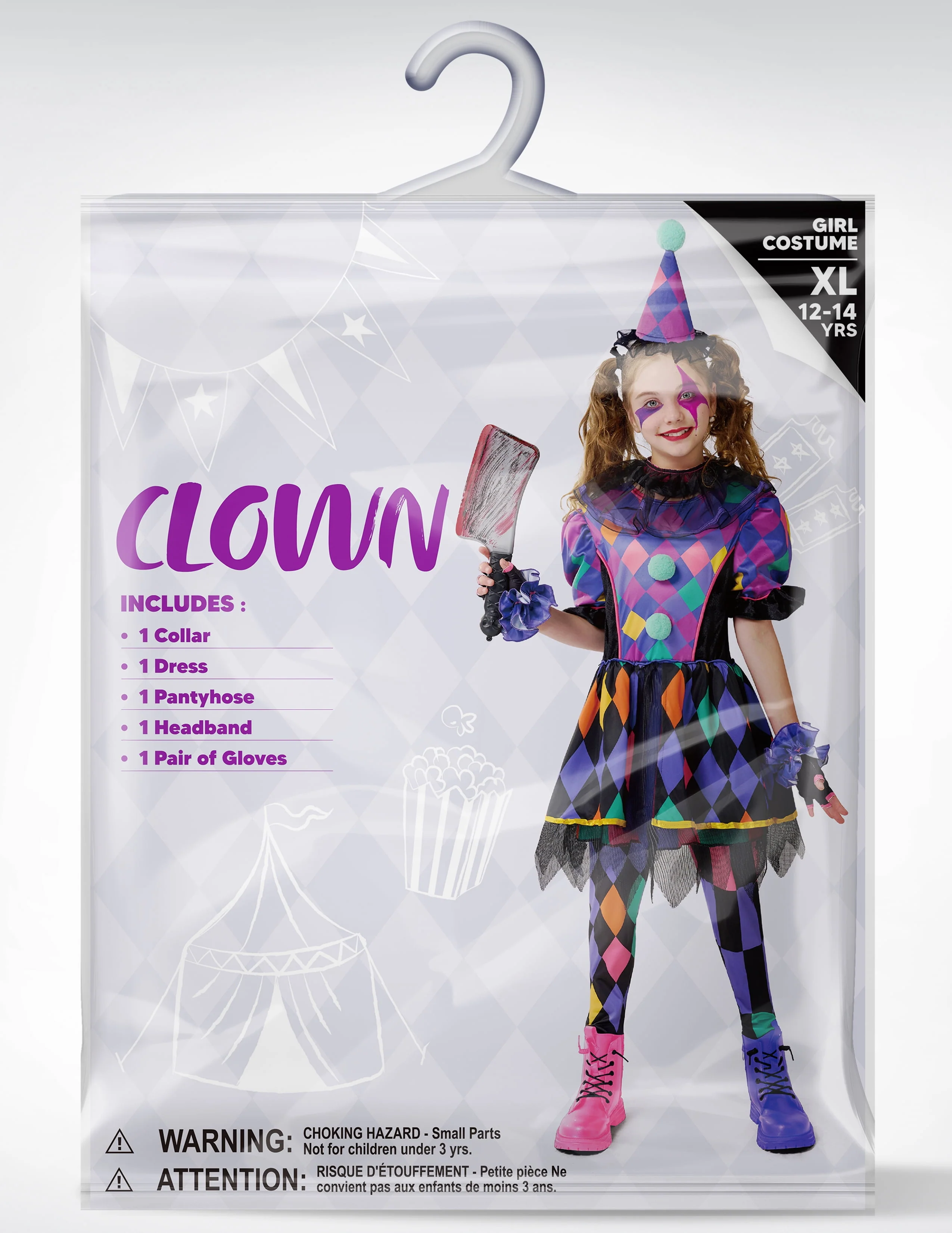 Joyfy Girls Clown Costume, Halloween Scary Clown Costume, Dark Colorful Twisted Clown Jester Dress for Girls Halloween Dress Up, Role Play, Cosplay Party - Image 7 Joyfy Girls Clown Costume, Halloween Scary Clown Costume, Dark Colorful Twisted Clown Jester Dress for Girls Halloween Dress Up, Role Play, Cosplay Party - Image 7