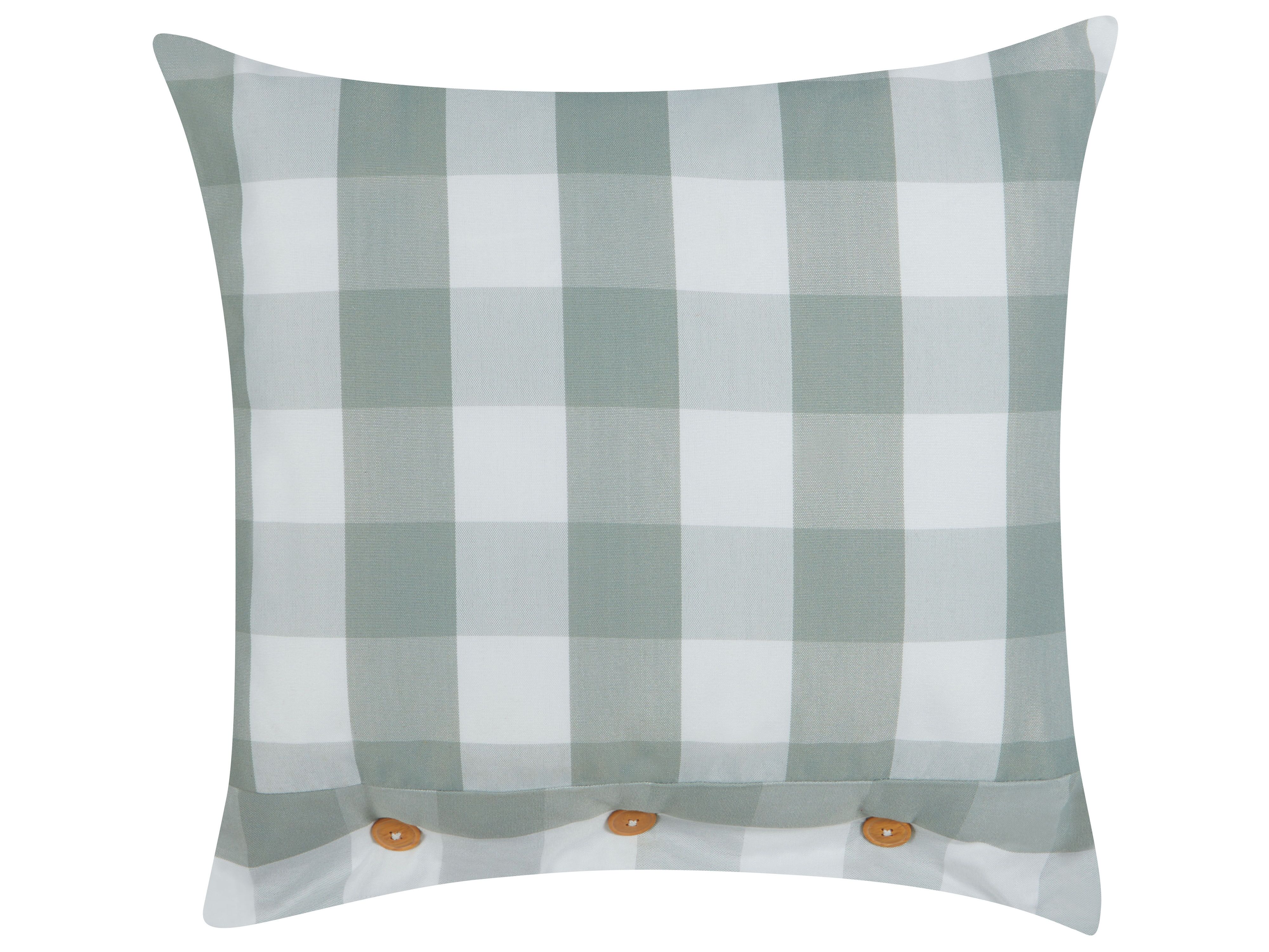 Throw Cushion TAMNINE 45 x 45 cm Mint Green Checked
