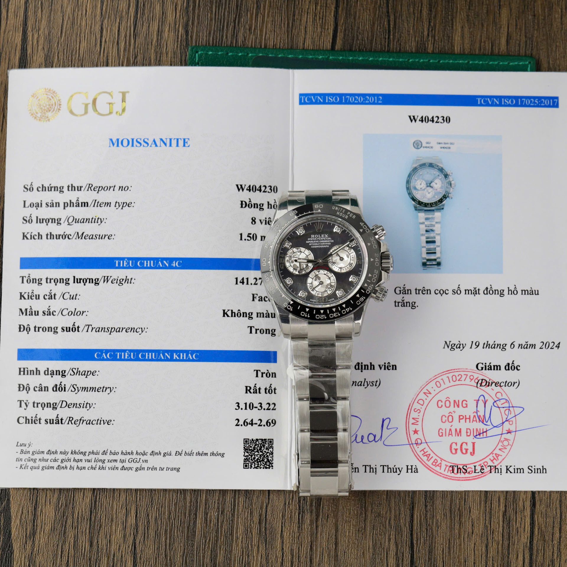 Rolex Daytona Replica Watch Dial Mother Of Pearl Custom Moissanite Diamonds 40mm - Elite Watch Atelier