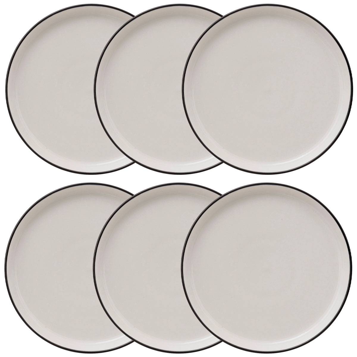 Set of 6 dessert plates "Alix" D.20 cm, White