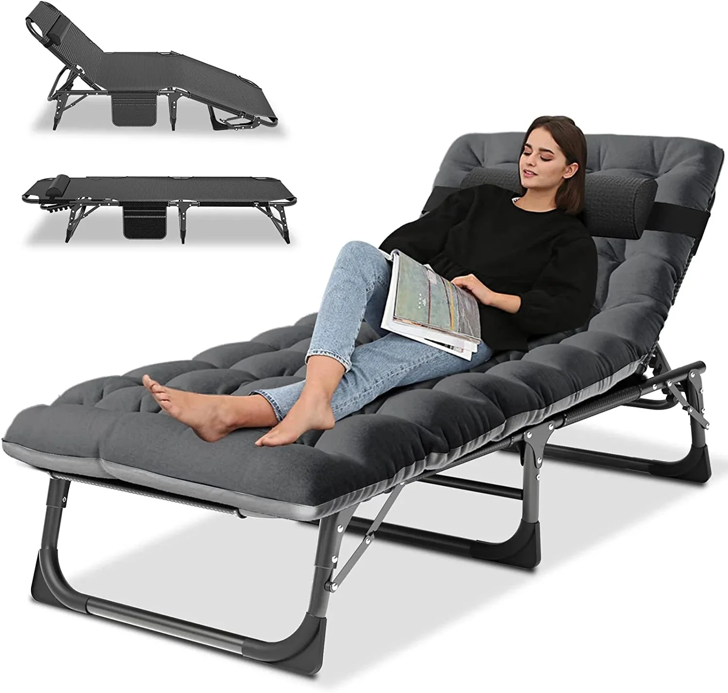 Slsy 5-Position Adjustable Folding Lounge Chair And Cot - 75.2" x 25.6" x 11.8" - Image 130 Slsy 5-Position Adjustable Folding Lounge Chair And Cot - 75.2" x 25.6" x 11.8" - Image 130