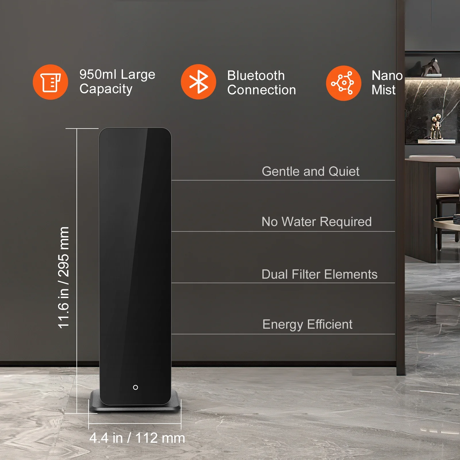 KFFKFF Scent Air Machine, 900ml Bluetooth Smart Floor Standing Aromatherapy Machine, 3000sq.ft Waterless Essential Oil Scent Air Diffuser for Large Room Office - Image 2